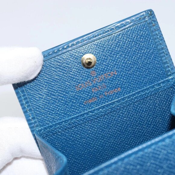 LOUIS VUITTON Epi Porte Monnaie Boite Coin Purse Blue M63695 LV Auth 143153V - Picture 9 of 16